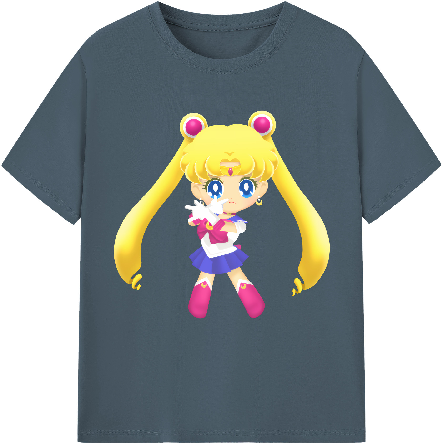（画像用） 美少女戦士セーラームーン 月野 うさぎ つきの うさぎ Sailor Moon Tsukino Usagi 綿100％半袖Tシャツ（フロントプリント）